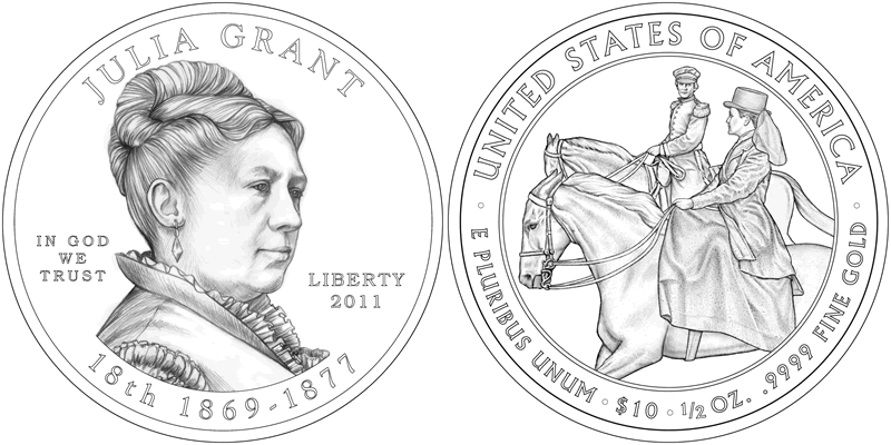 US-Mint-Announces-2011-First-Spouse-Gold-Coin-Designs